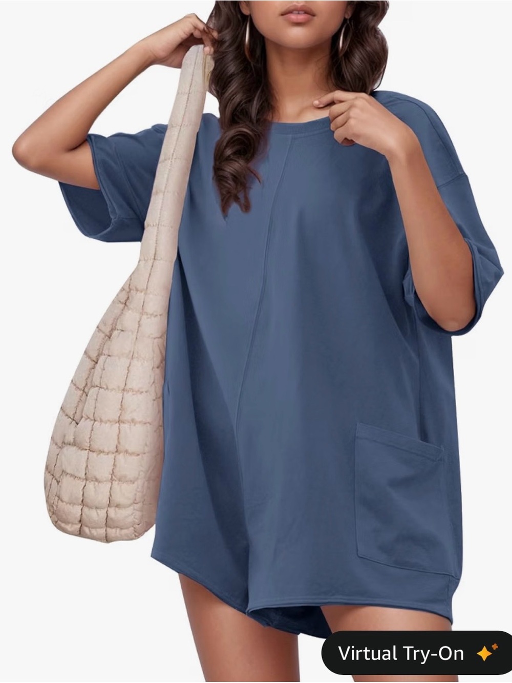 Women's Light Blue Short-Sleeve “Hotshot”  romper XS